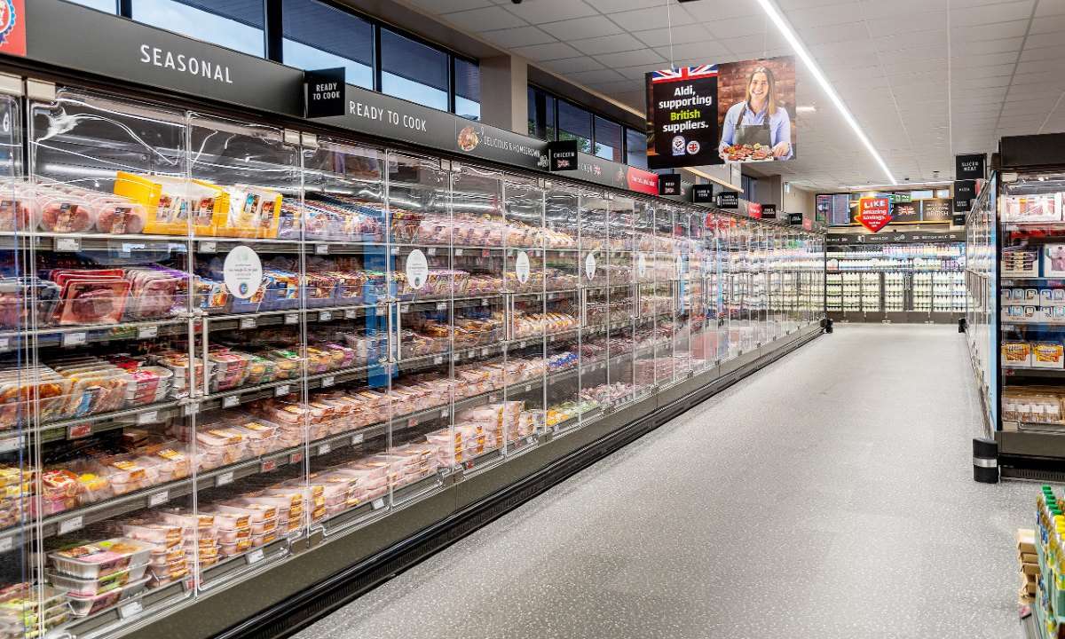 Upgrades to Aldi UK stores include fridge doors and natural refrigerants. (Source: Aldi UK)