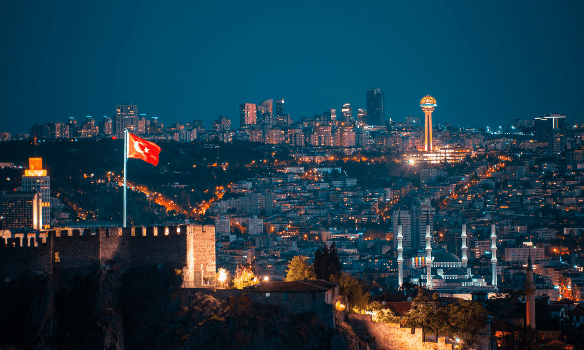 Ankara, Turkey, at night.