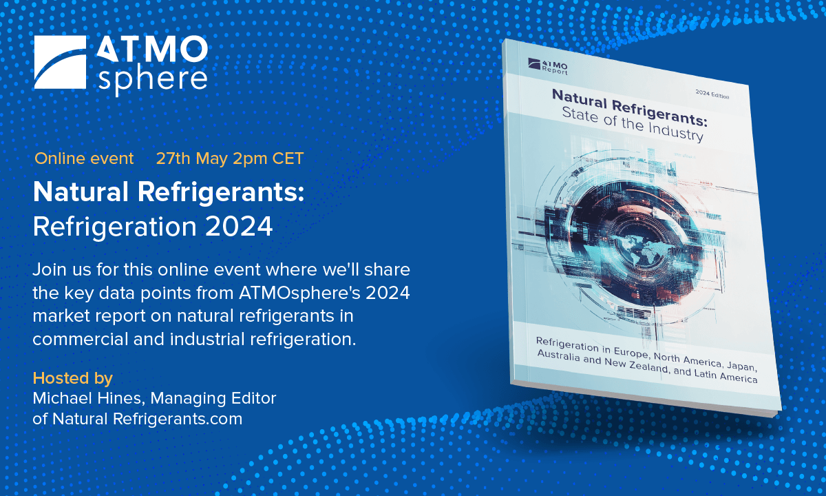 ATMOsphere is hosting an online event summariing the key findings from its 2024 market report on natural refrigerants in refrigeration.